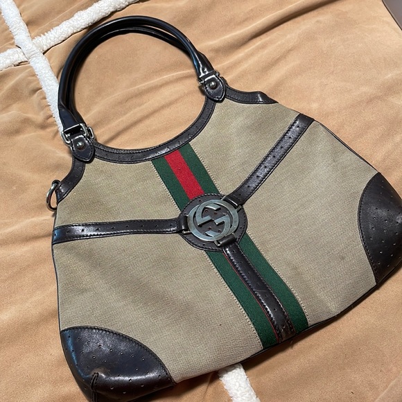 Genuine Gucci Reins Interlocking GG Shoulder Bag